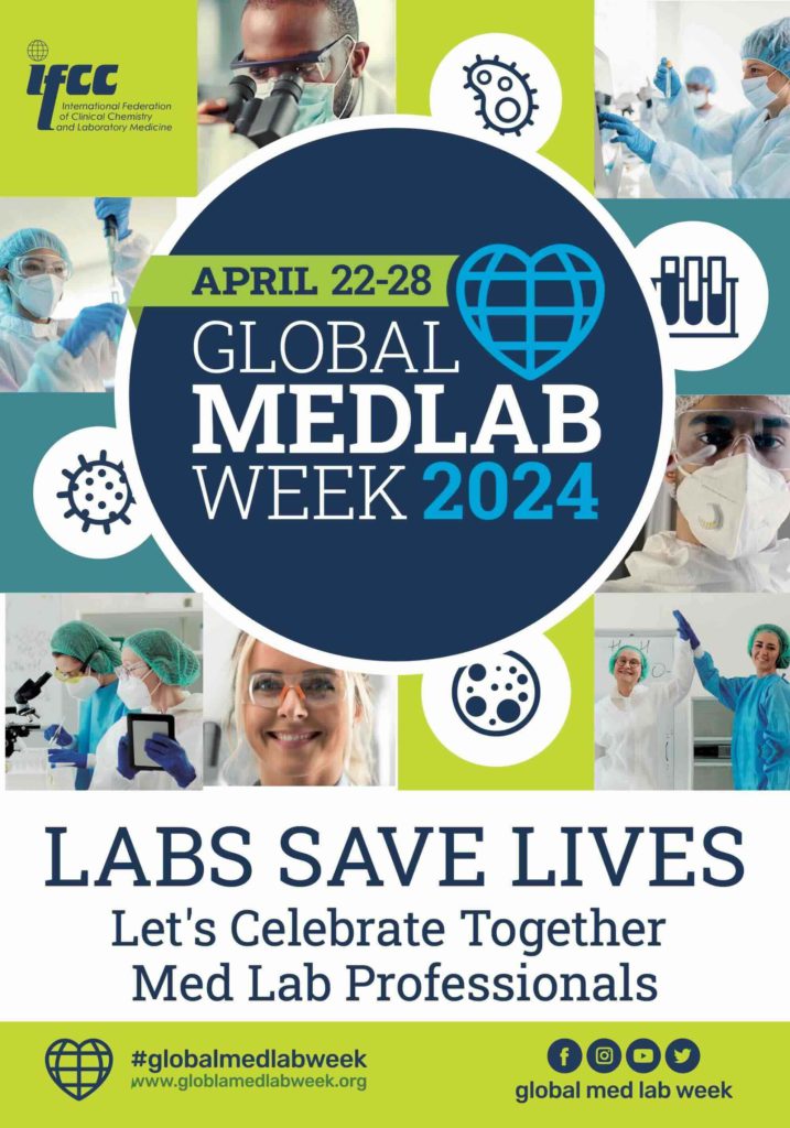 Profesionales del laboratorio clínico celebrando la Semana Mundial 2024